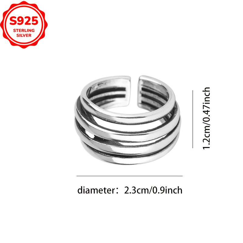 Vintage Open Ring Gift for Women, Anti Oxidation, Low Allergy